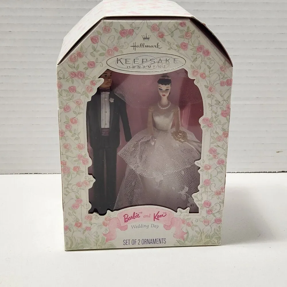1997 Hallmark Keepsake Barbie Ken Wedding Day Ornament Boxed or Cake Topper